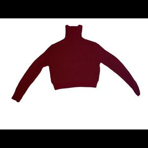 Turtleneck crop knit sweater